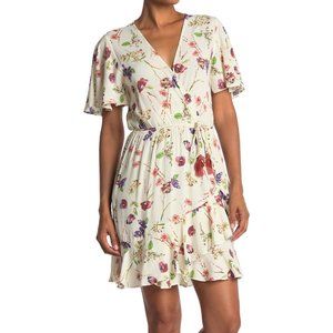 Lovestitch Short Sleeve Floral Wrap Dress - Medium
